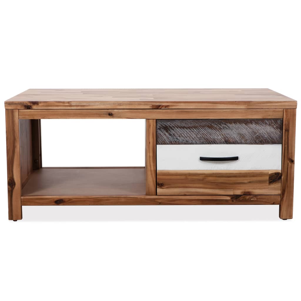 Solid acacia wood coffee table 90 x 50 x 37.5 cm