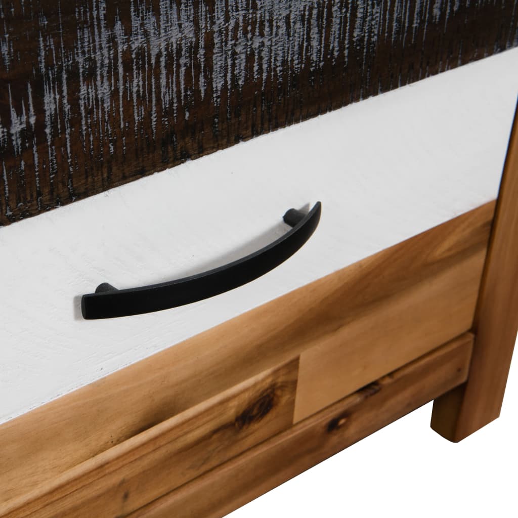 Tavolino in legno massello di acacia 90 x 50 x 37,5 cm