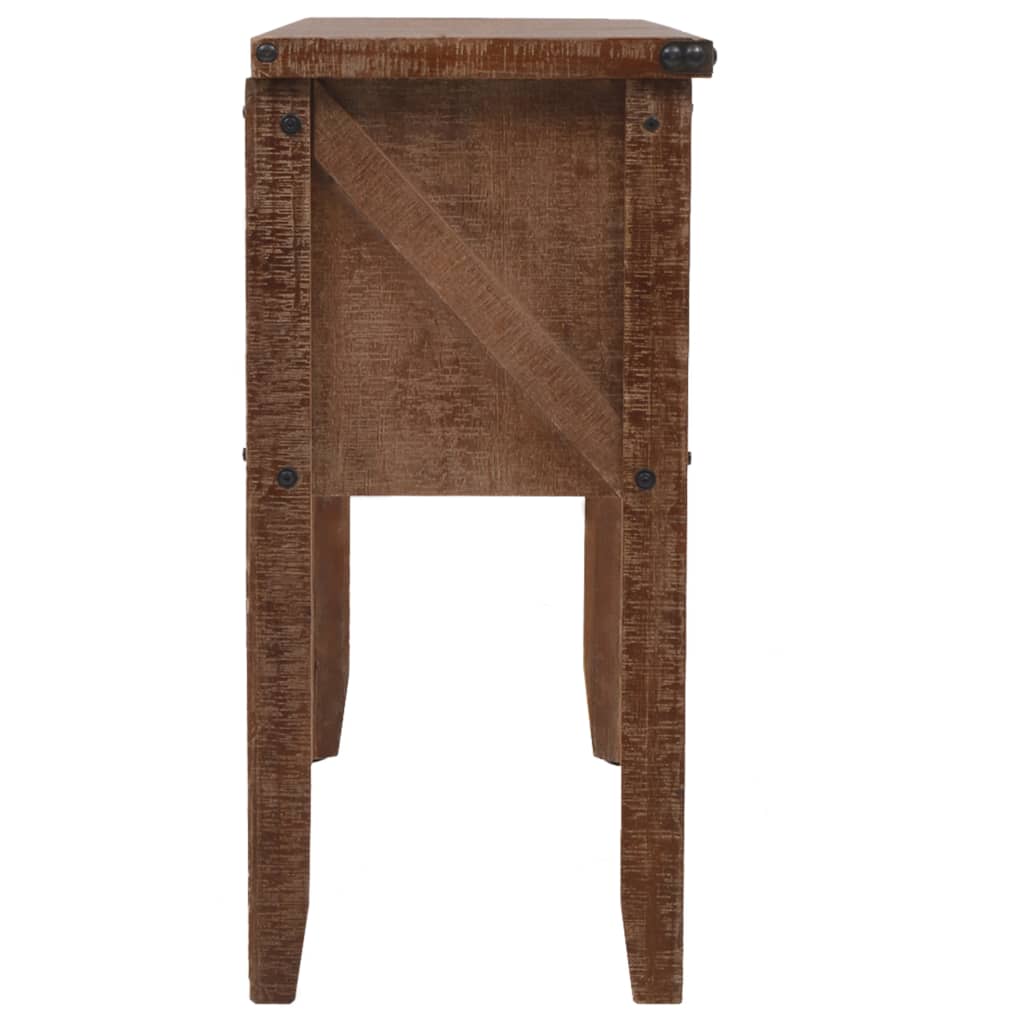 Table Console Solid Fir Wood 131 x 35.5 x 75 cm Brown