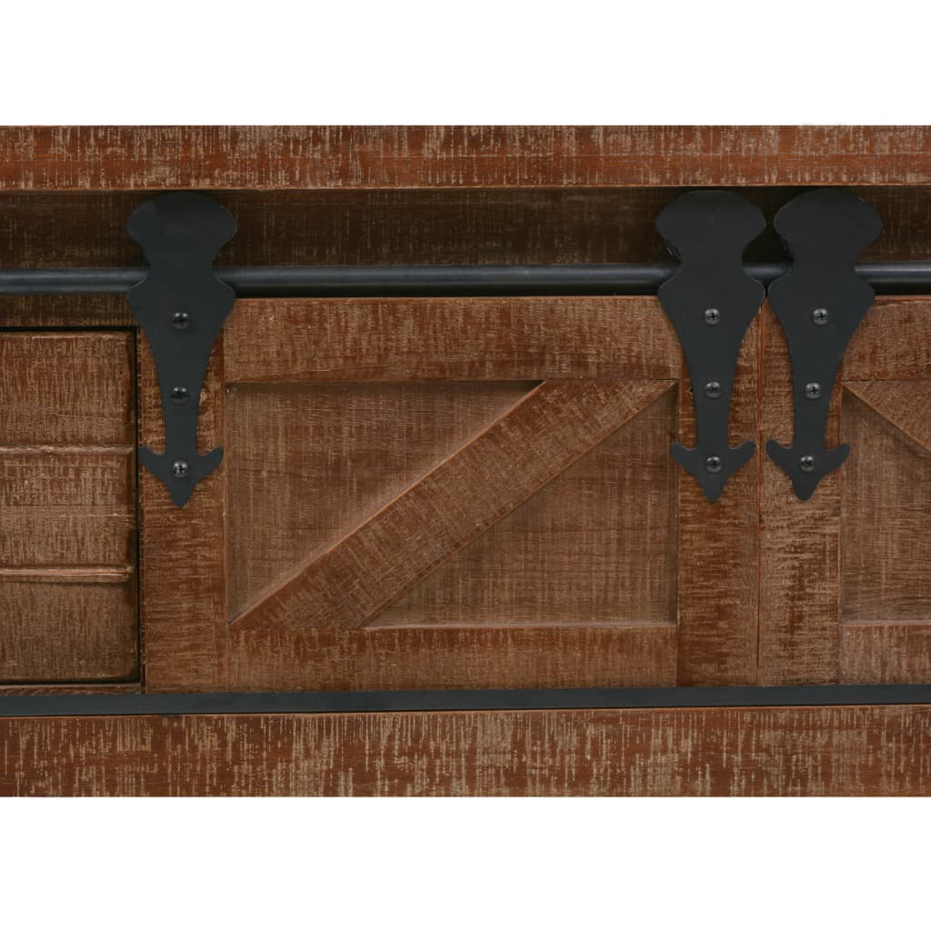 Table console Bois massif de sapin 131 x 35,5  x 75 cm Marron