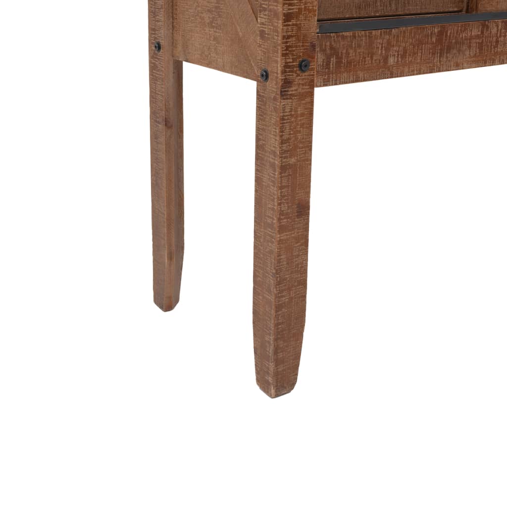 Table console Bois massif de sapin 131 x 35,5  x 75 cm Marron