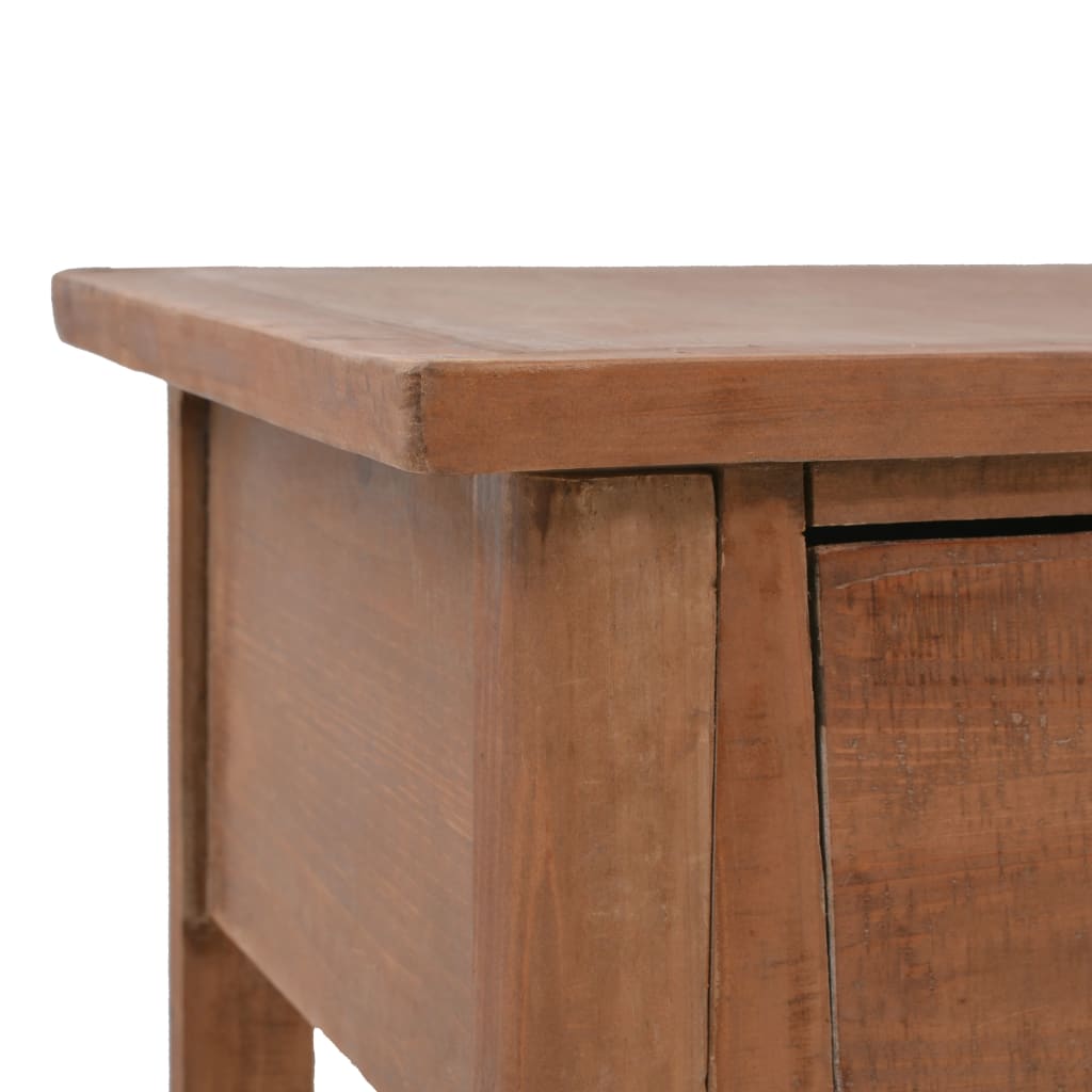 Solid fir wood console table 126 x 40 x 77.5 cm brown