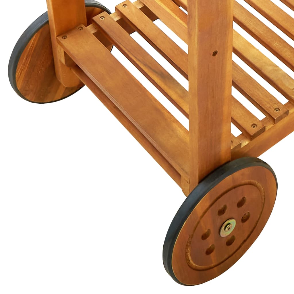 Chariot de cuisine de jardin Bois d'acacia 92x43,5x141,5 cm