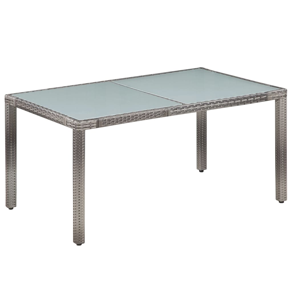 Mobilier à dîner de jardin 7pcs et coussins Résine tressée Gris