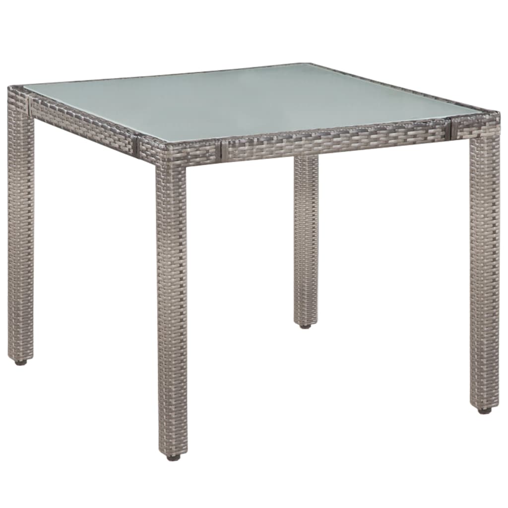 Mobilier à dîner de jardin 5 pc et coussins Résine tressée Gris