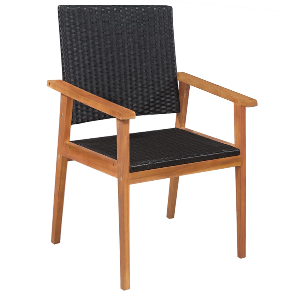 Mobilier à dîner de jardin 5 pcs Résine tressée Noir et marron