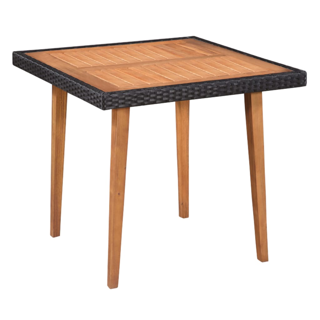 Mobilier à dîner de jardin 5 pcs Résine tressée Noir et marron