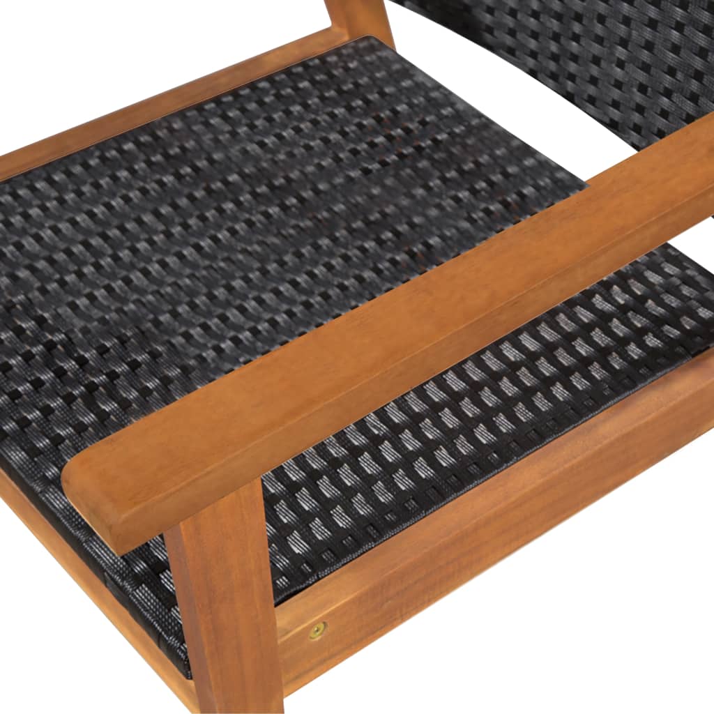 Mobilier à dîner de jardin 5 pcs Résine tressée Noir et marron