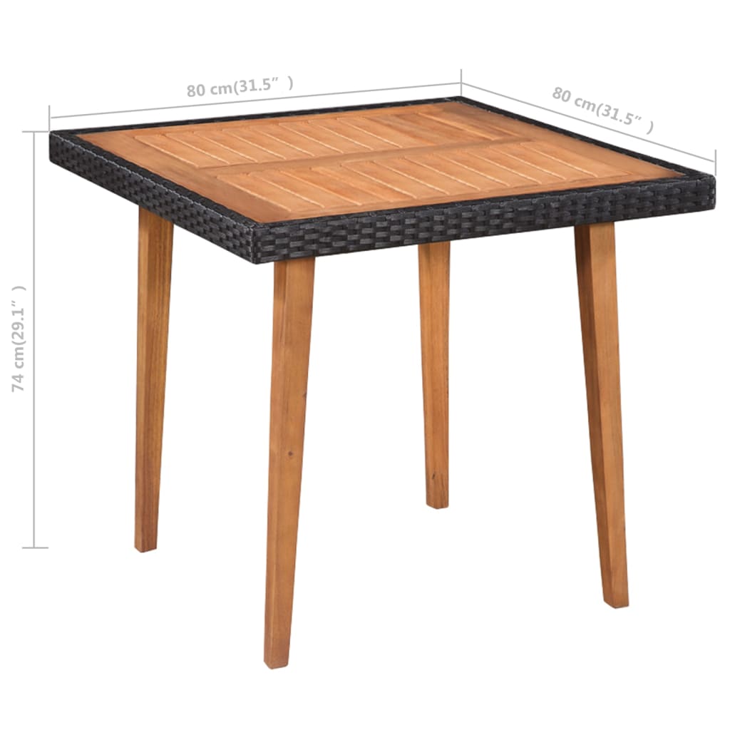 Mobilier à dîner de jardin 5 pcs Résine tressée Noir et marron