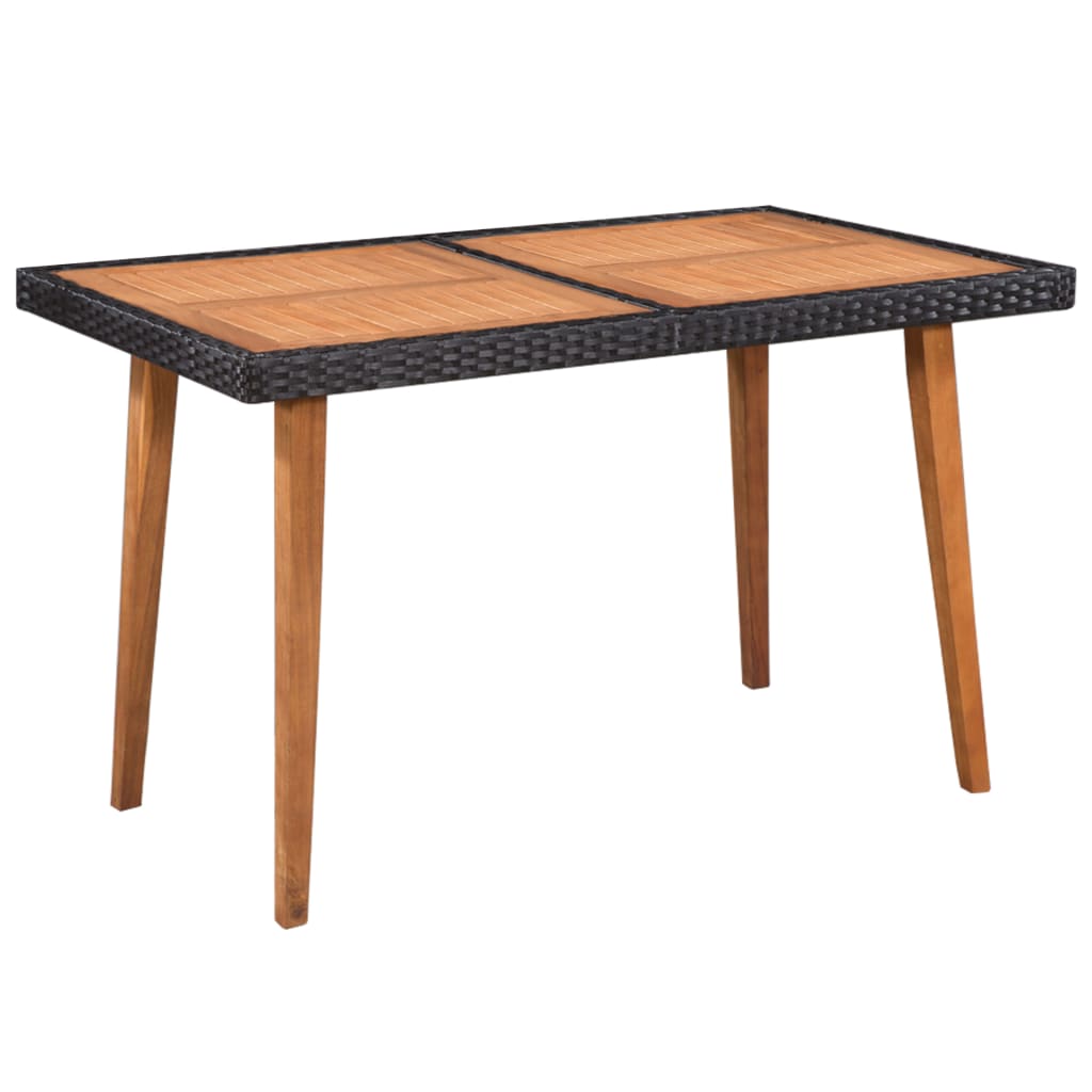 Mobilier à dîner de jardin 5 pcs Résine tressée Noir et marron