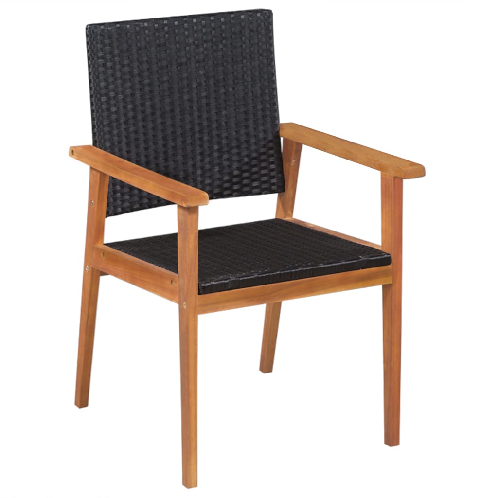 Mobilier à dîner de jardin 5 pcs Résine tressée Noir et marron