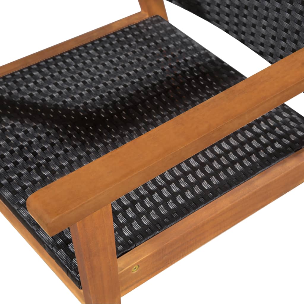 Mobilier à dîner de jardin 5 pcs Résine tressée Noir et marron