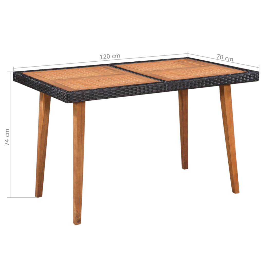 Mobilier à dîner de jardin 5 pcs Résine tressée Noir et marron