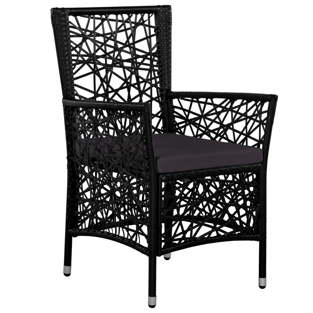 Mobilier à dîner d'extérieur 9 pcs Résine tressée Noir