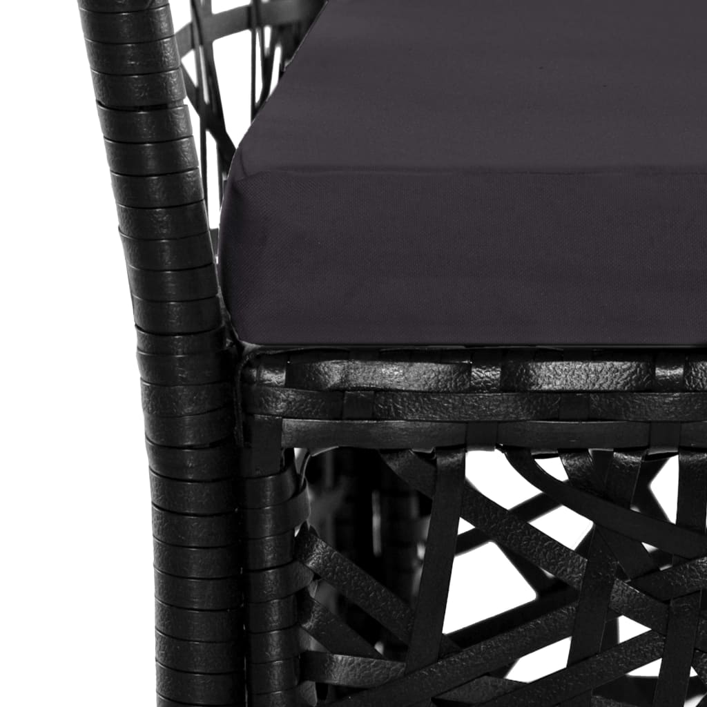 Mobilier à dîner d'extérieur 9 pcs Résine tressée Noir