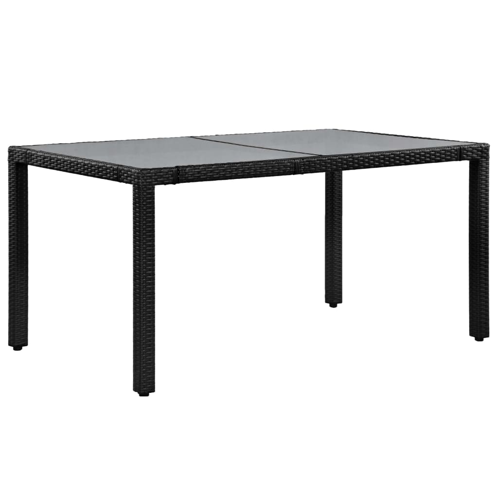 Mobilier à dîner d'extérieur 7 pcs Résine tressée Noir