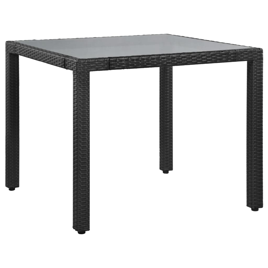 Mobilier à dîner d'extérieur 5 pcs Résine tressée Noir