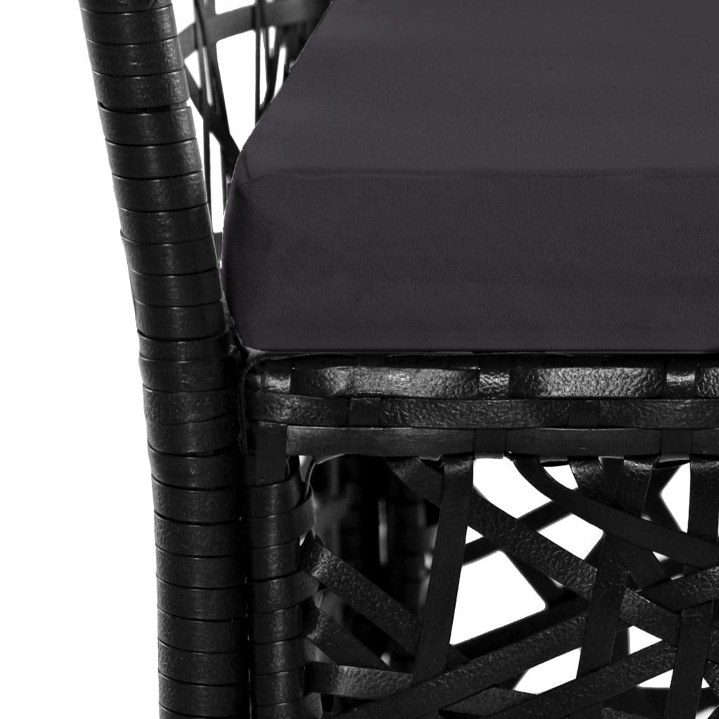 Mobilier à dîner d'extérieur 5 pcs Résine tressée Noir