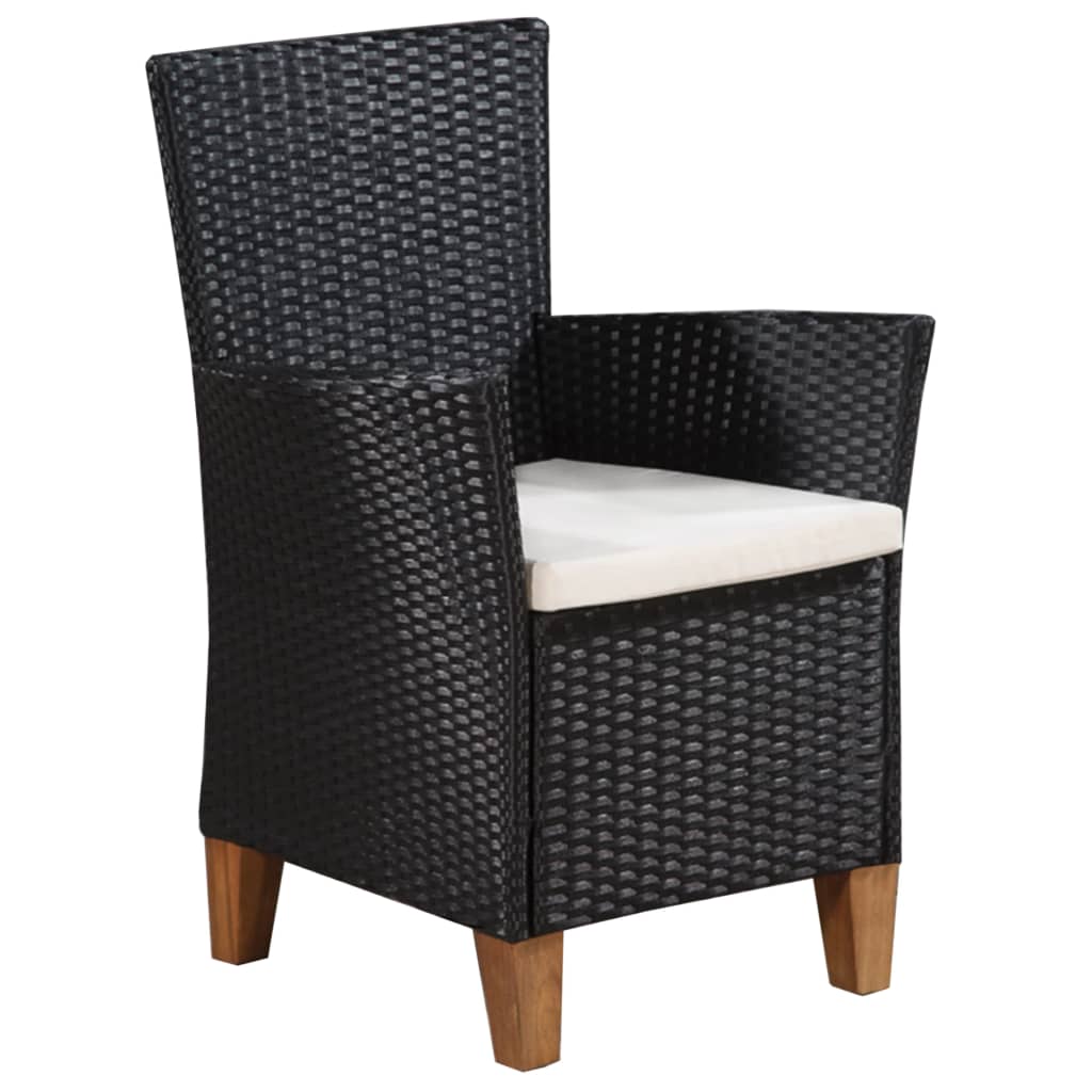 Mobilier à dîner de jardin 7 pcs Résine tressée Noir et marron