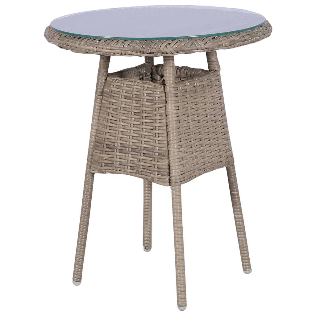 Bistro -Set 3 PCs mit braun geflochtenen Harzkissen