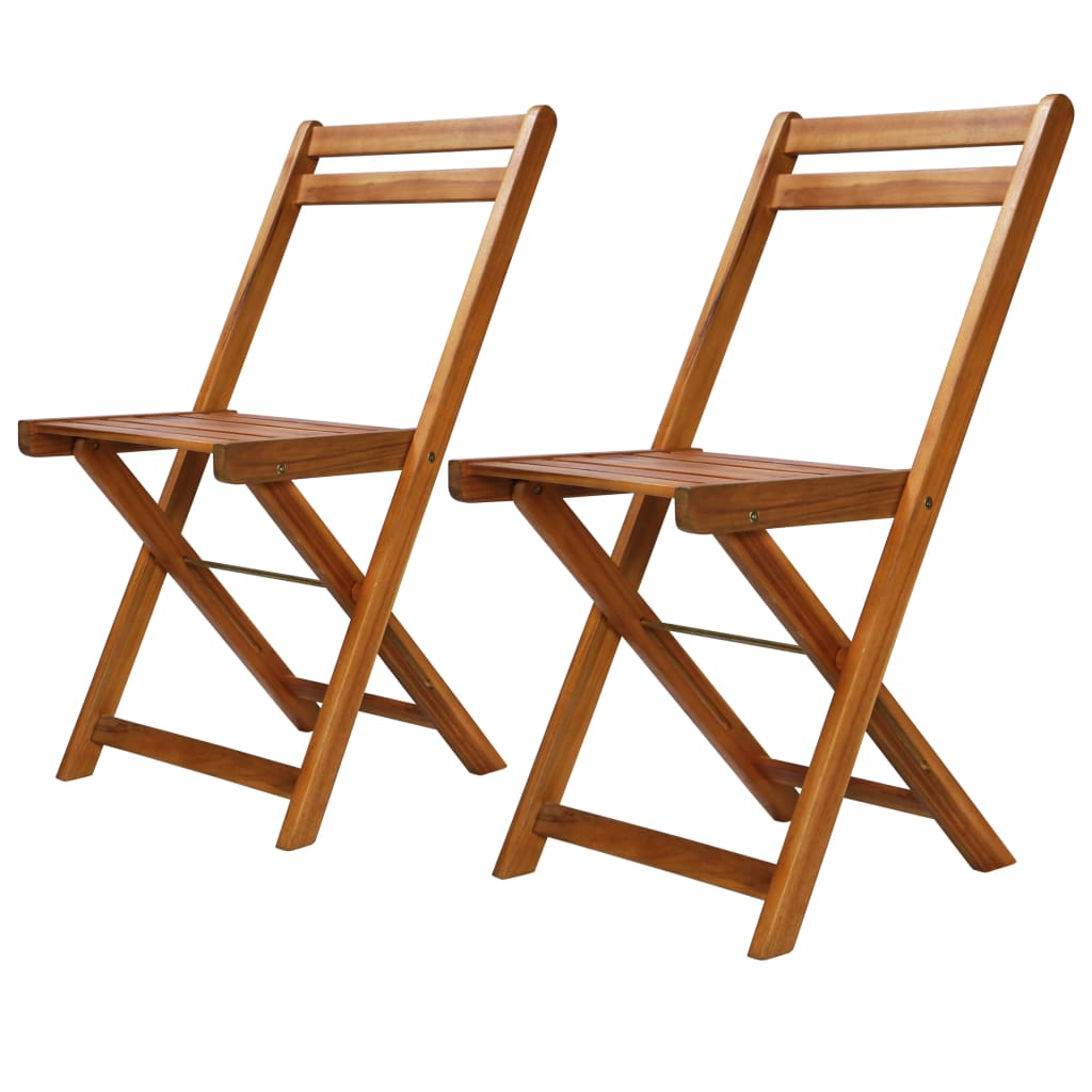 Outdoor -Bistro -Stühle 2 Stcs Solid Acacia Holz