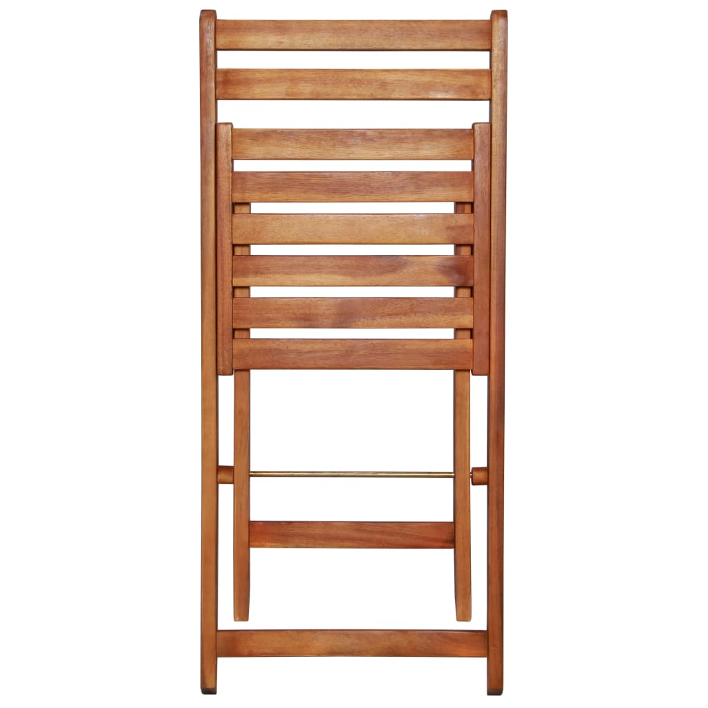 Mobilier de bistro pliable 3 pcs Bois d'acacia solide