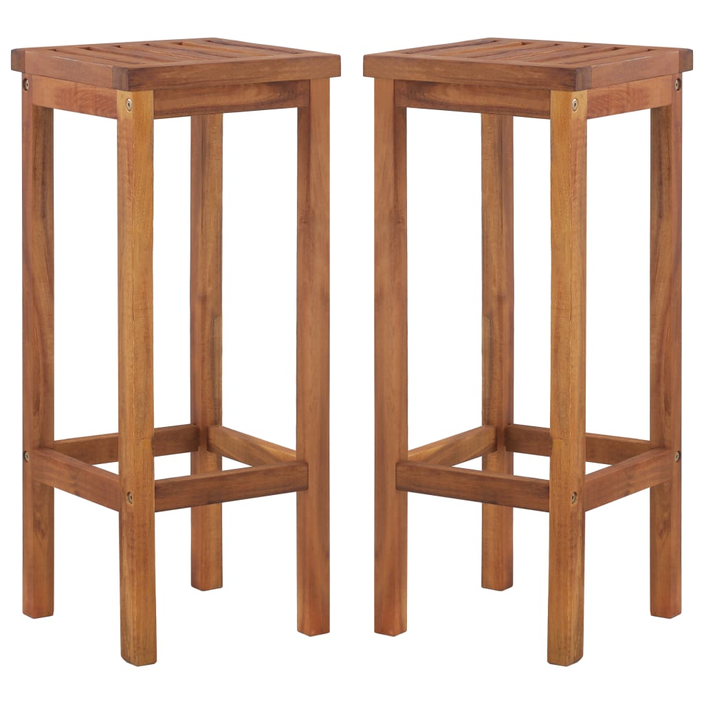 Lot bart stools of 2 massive acacia woods