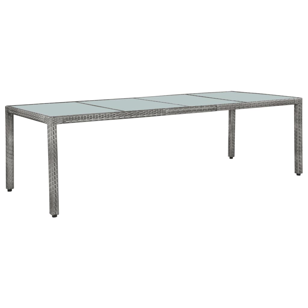 Mobilier à dîner de jardin 11pc et coussins Résine tressée Gris