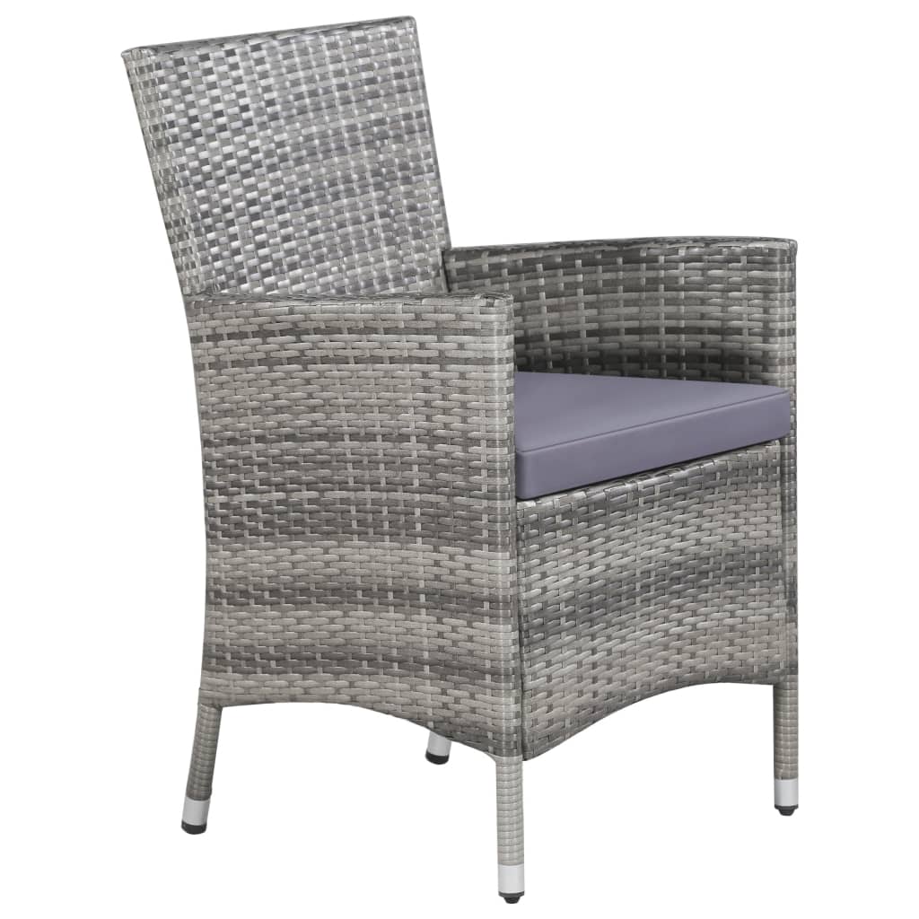 Mobilier à dîner de jardin 11pc et coussins Résine tressée Gris