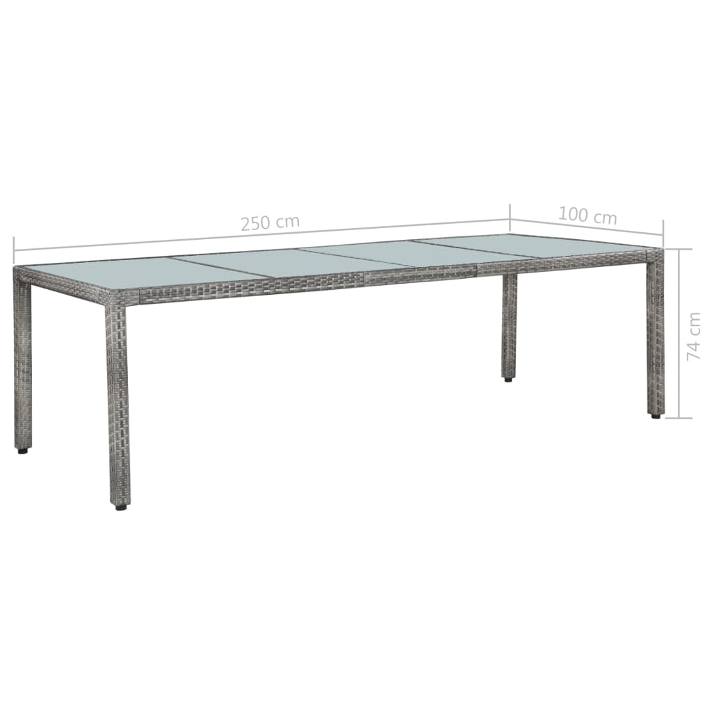 Mobilier à dîner de jardin 11pc et coussins Résine tressée Gris