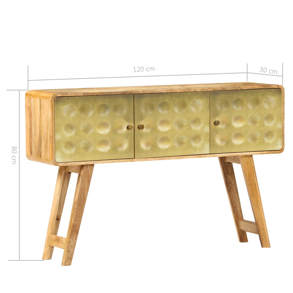 Credenza in legno massello di mango 120x30x80 cm