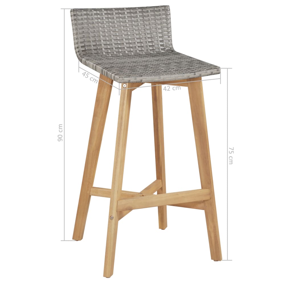 Mobilier à dîner d'extérieur 5 pcs Bois d'acacia solide