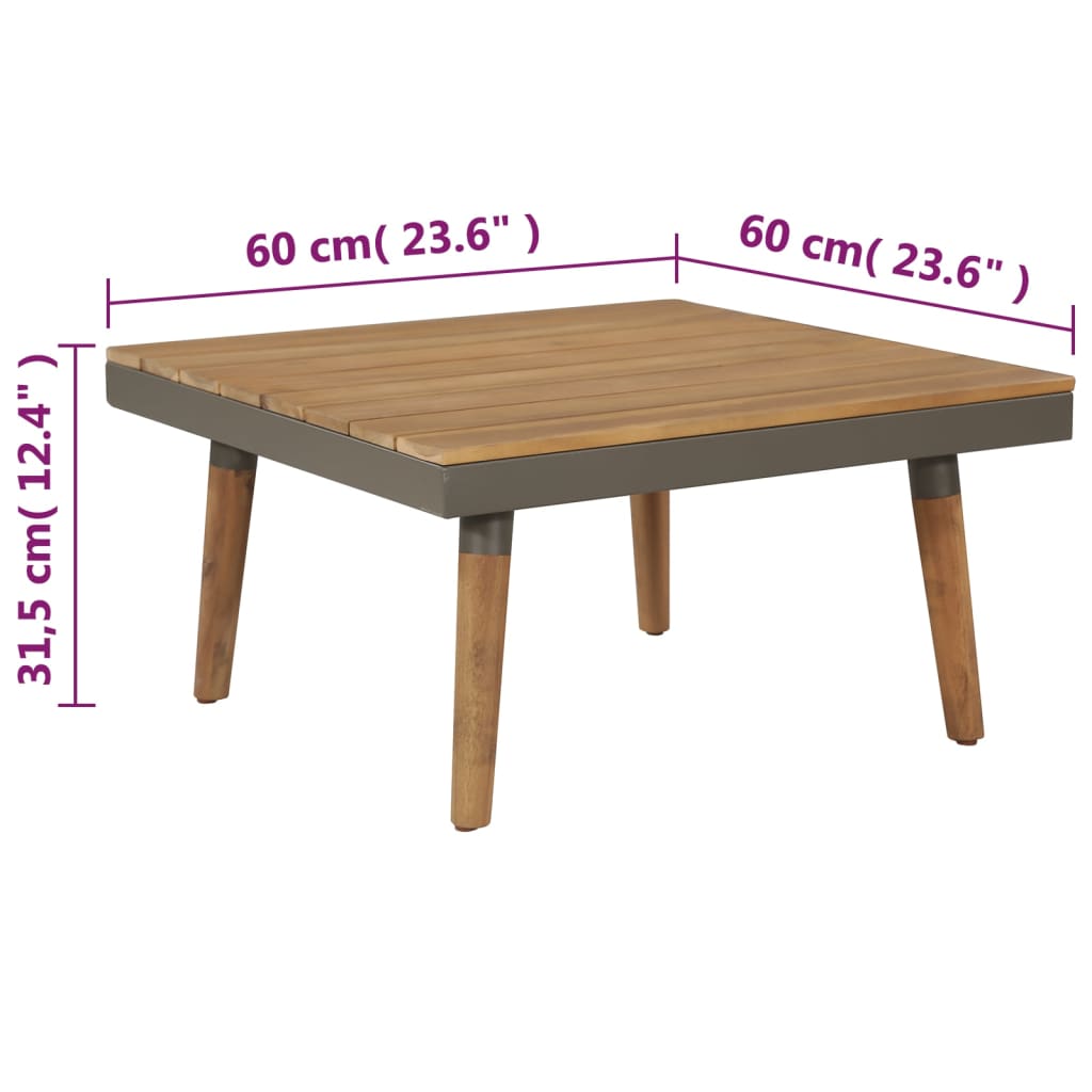 Gartenmöbel 4PCs und massive braune Akazienholzkissen