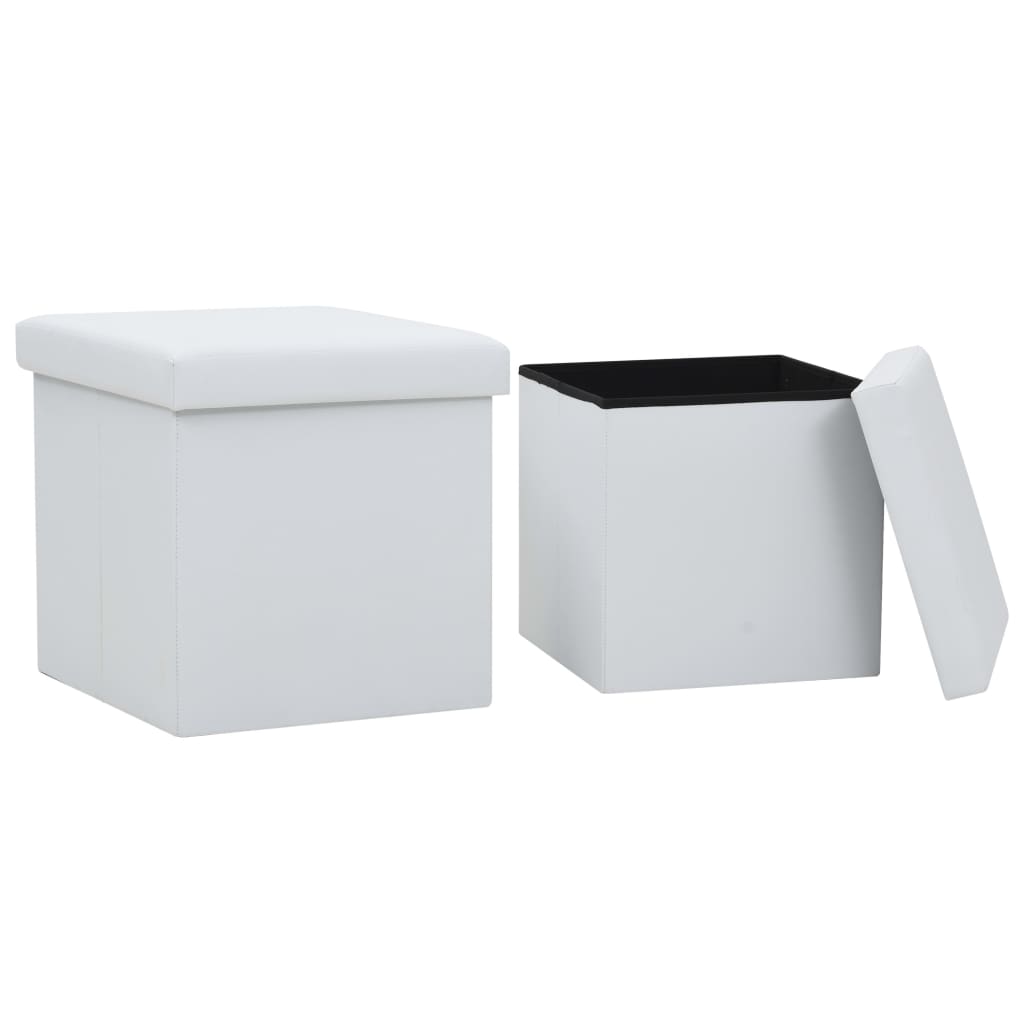 Foldable storage stools Lot of 2 White Similarity
