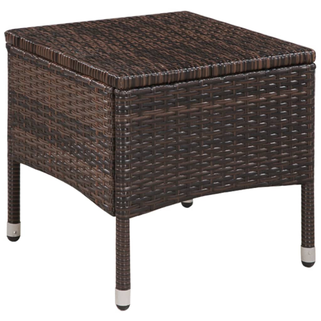 Mobilier de bistro 3 pcs Résine tressée Marron