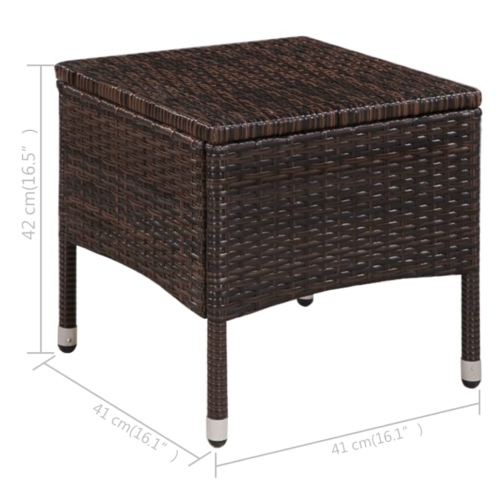 Mobilier de bistro 3 pcs Résine tressée Marron