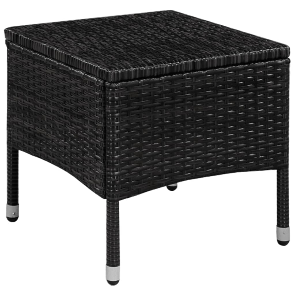 Mobilier de bistro 3 pcs Résine tressée Noir