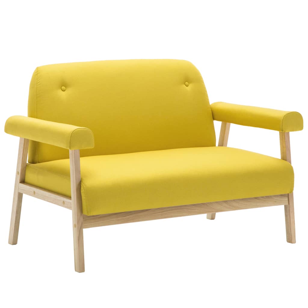 2 -seater yellow fabric sofa