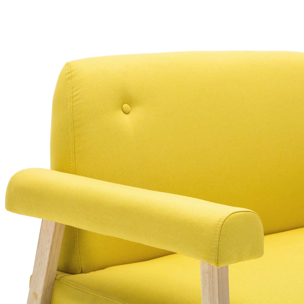 2 -seater yellow fabric sofa