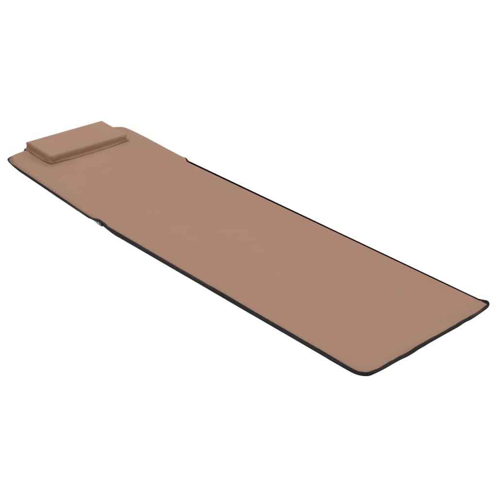 Foldable beach carpet 2 pcs steel and brown fabric