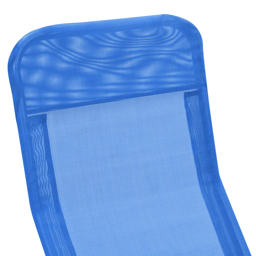 Foldable loungers 2 pcs blue textilene