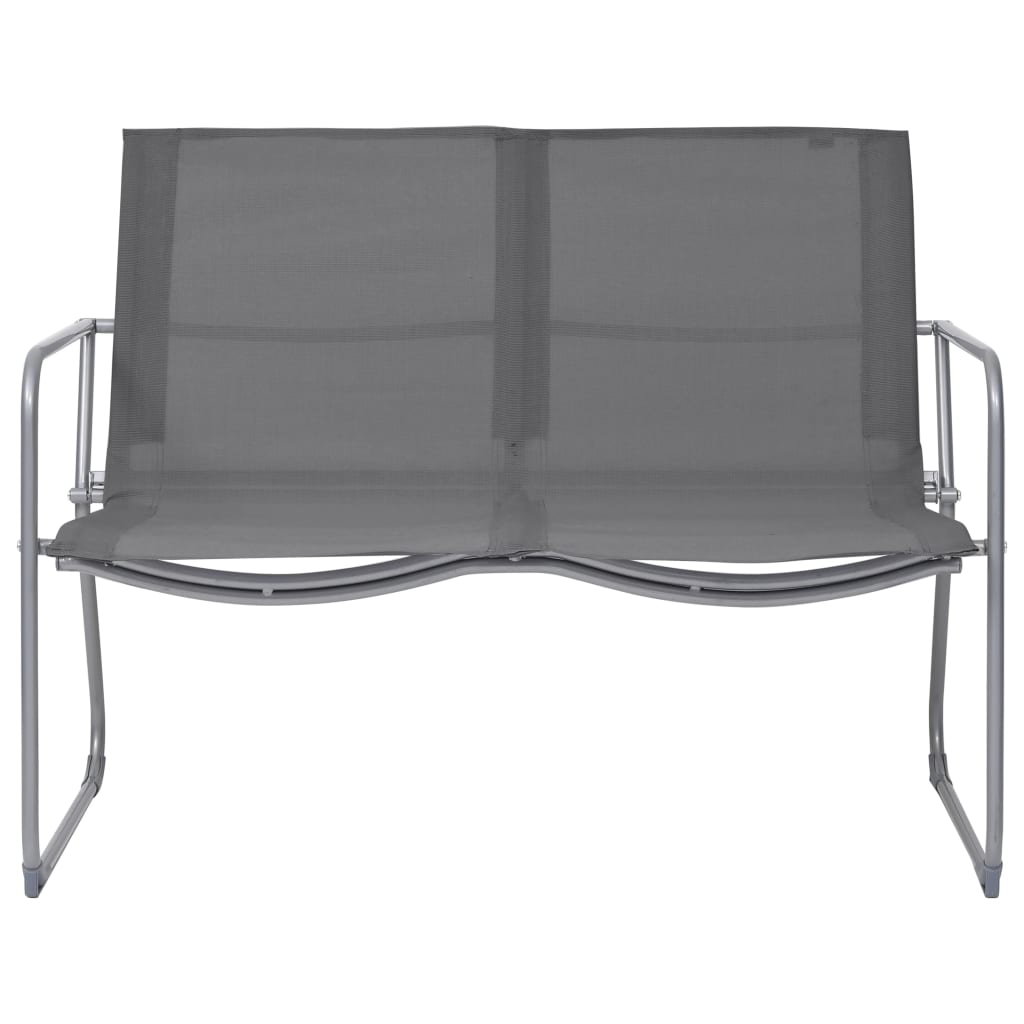 Garden furniture 4 pcs fabric and gray steel