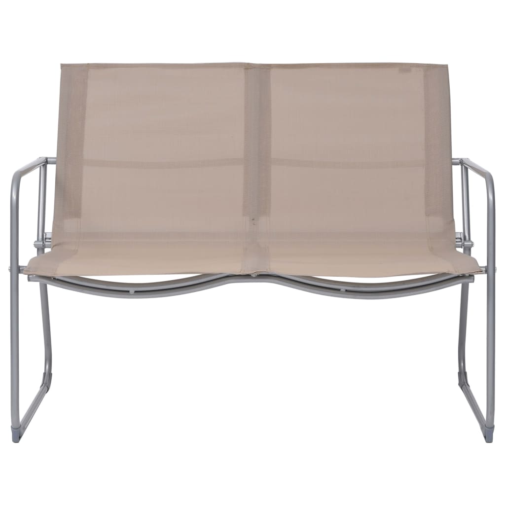 Garden furniture 4 pcs taupe fabric and steel