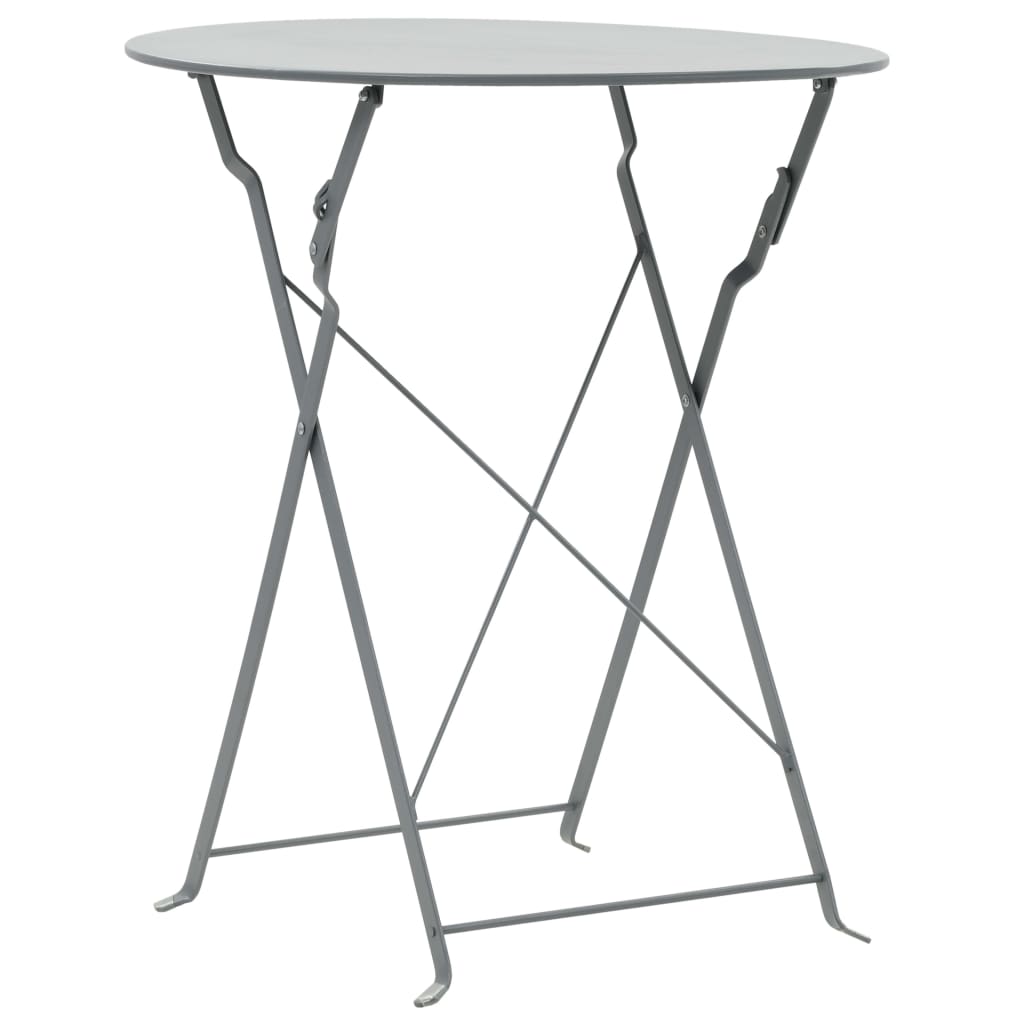 Mobilier de bistro 3 pcs Acier Gris