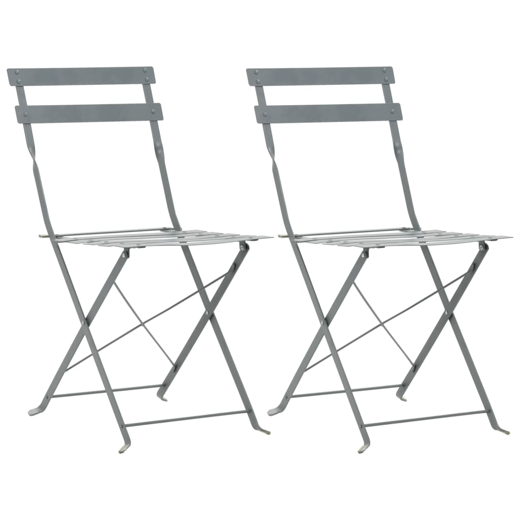 Mobilier de bistro 3 pcs Acier Gris