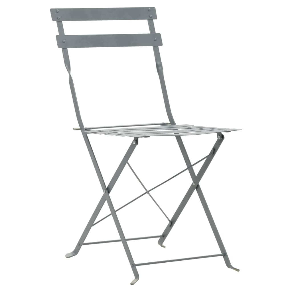 Mobilier de bistro 3 pcs Acier Gris