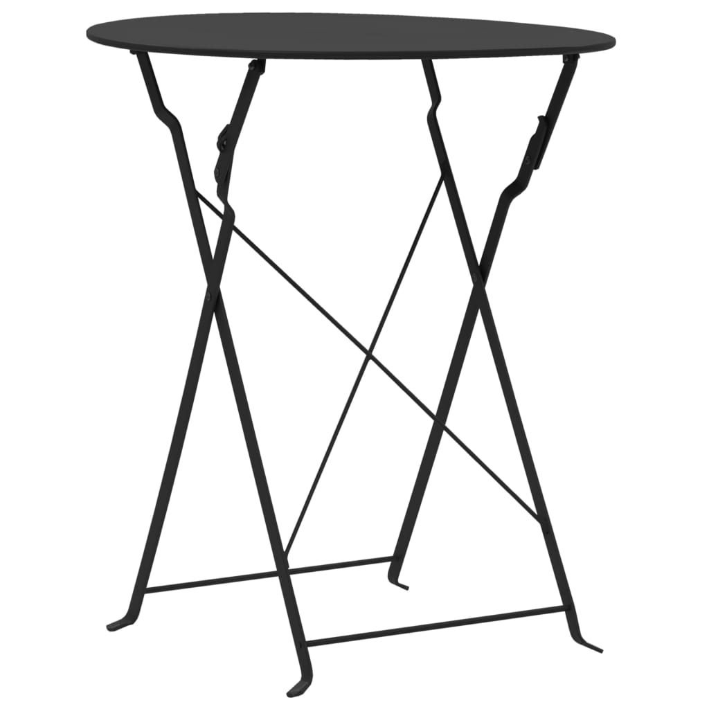 Bistro furniture 3 pcs black steel