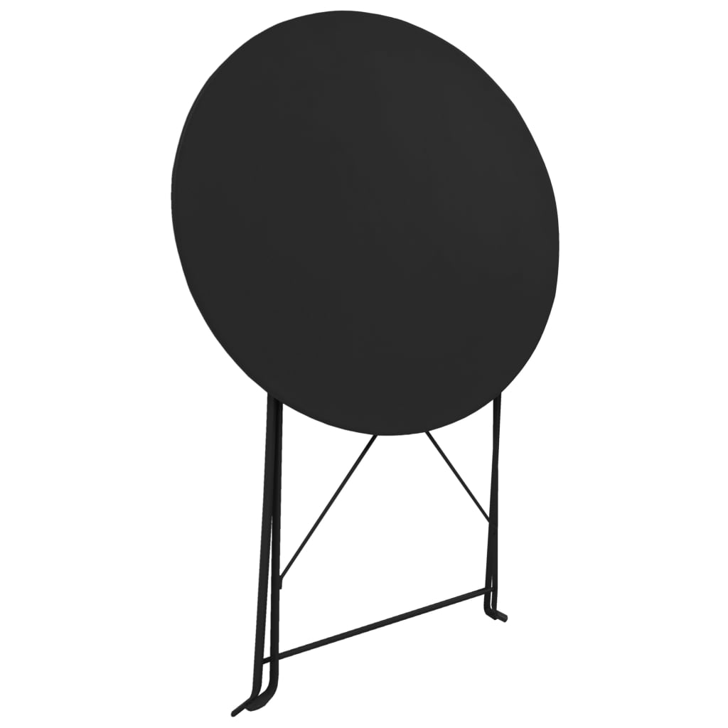 Bistro furniture 3 pcs black steel