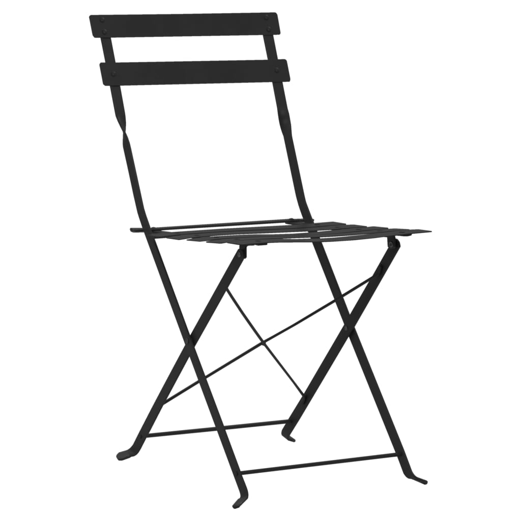 Bistro furniture 3 pcs black steel