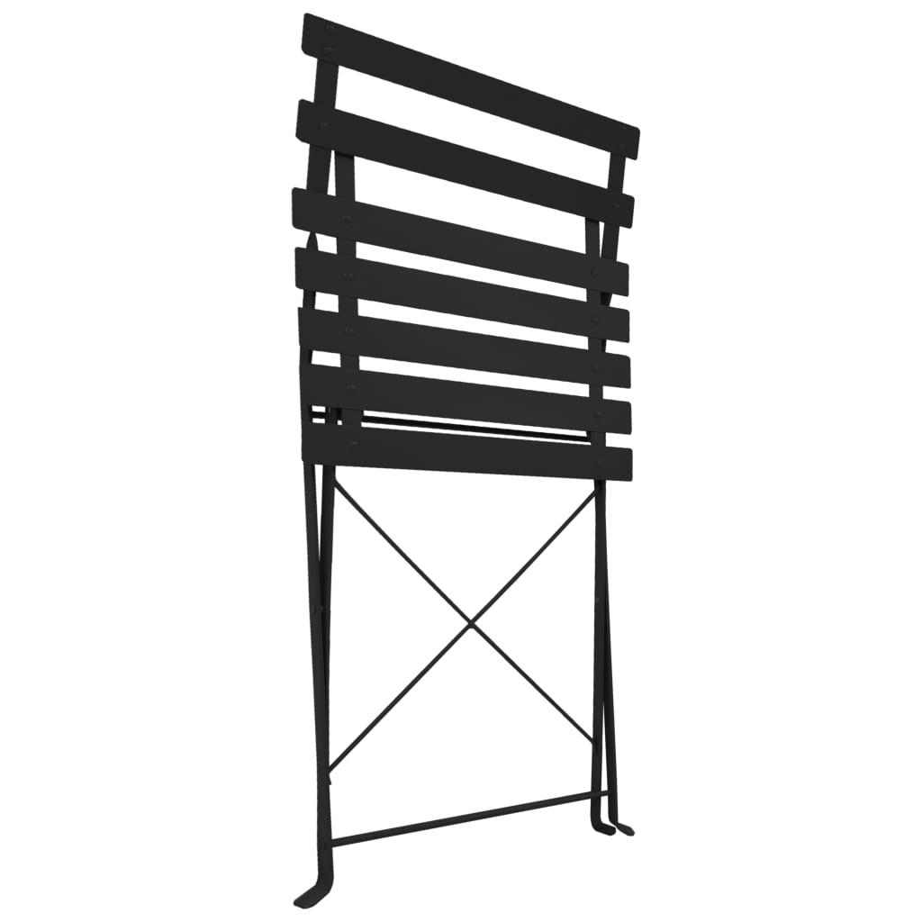 Bistro furniture 3 pcs black steel